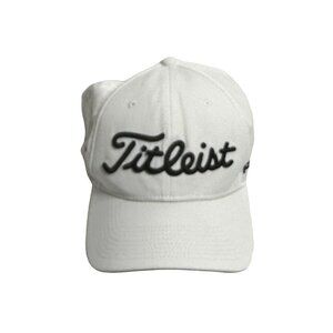 Titleist Pro V1 FJ FootJoy White Golf Golf Hat Cap Unisex L/XL Stretch